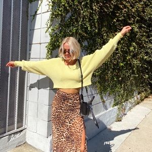 Yellow oversized free people sweater
